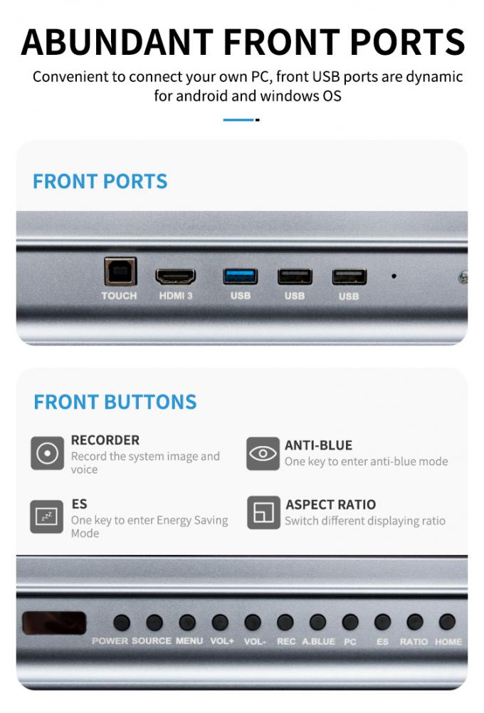 Iboard Новый продукт 98" 4K умный дисплей интерактивный плоский панельный дисплей Большой размер сенсорного экрана Монитор для конференц-зала 7