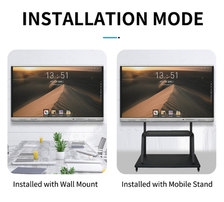 65-дюймовая интерактивная светодиодная доска, Android Smart Flat Panel, 20/40 точек касания, инфракрасный, черный цвет