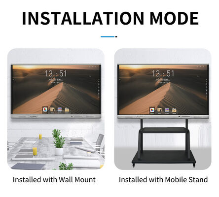 75-дюймовый интерактивный сенсорный монитор с 20/40 точками касания и инфракрасным сенсором для школьного обучения и офисных совещаний