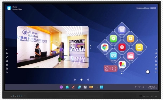 4K разрешение 86 дюймов Led Smart Board Все в одном компьютере Интерактивный плоский панельный дисплей для встреч и обучения