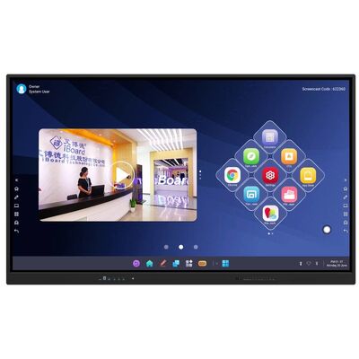 65 75 86 98 дюймовый LCD Smart Board Интерактивный 4 мм закаленное стекло Android Windows 10/11 Pro Touch Finger Smart Monitor