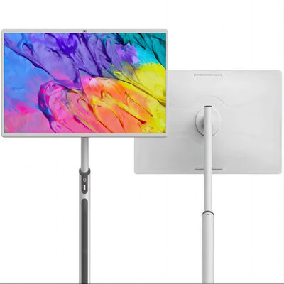 IBoard 27 32 дюймовый Android 13 Встроенная сенсорная панель смарт-телевизор LCD сенсорный экран Монитор скручиваемый подвижной стенд вращается с батареей