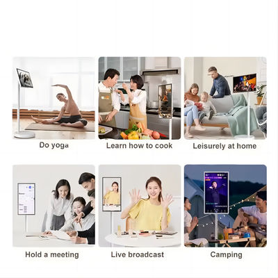 IBoard 27 32 дюймовый Android 13 Встроенная сенсорная панель смарт-телевизор LCD сенсорный экран Монитор скручиваемый подвижной стенд вращается с батареей