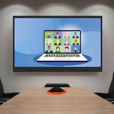 65 inch Touch Screen Smart Board Interactive Display Panel with Integrated Camera and Microphone for Remote Education E-Learning Training center Video Meetings & Digital Collaboration