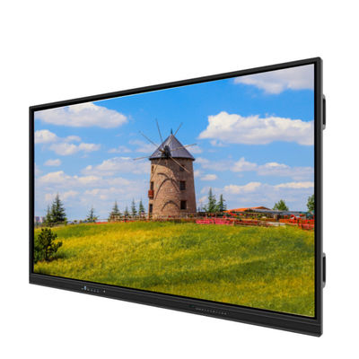 Светодиодная интерактивная смарт-доска 65 дюймов, 4K UHD дисплей с сенсорным экраном, Android 14, встроенная камера, микрофон, динамик для ПК, Wi-Fi, идеально подходит для школьного обучения, конференций и использования в офисе