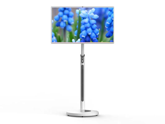 32-дюймовый FHD Android 13 8+128 ГБ 8-ядерный Smart TV на колесах, пульт дистанционного управления, сенсорный экран, монитор с батареей, 13-мегапиксельная камера, портативный поворотный телевизор