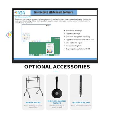 2026 Новинки Разрешение 4K UHD Операционная система Android 13/14 Интерактивная доска с 50 сенсорными точками Smart Board для обучения и совещаний