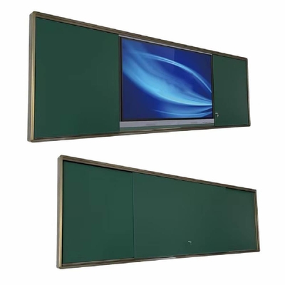 Intelligent Sliding Black Green Whiteboard Compatible With 65/75/86 Inch Smart Panel Touch Whiteboards For Media Classroom University College Office Meetings