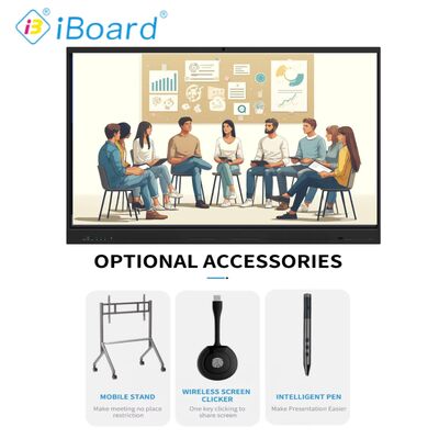 LOW MOQ All in One Interactive Touch Screen Whiteboard with Ops Interactive Flat Panel Board Dual Android Systems