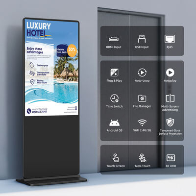 iBoard 43-дюймовый подъемник Вертикальный LCD сенсорный экран Внутренний умный рекламный экран Дисплей цифровой рекламной рекламы