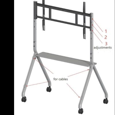 Мобильная подставка Тележка для мобильного ТВ для интерактивных дисплеев Smart TV, подходит для размеров 65-86 дюймов