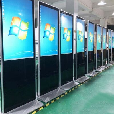 43 55 65 75-дюймовый напольный интерактивный рекламный дисплей с емкостным сенсорным экраном 4K для помещений