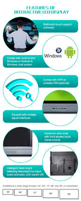 доска iBoard 4K умная, ультракрасный дюйм электронное Whiteboard технологии 98 для уча сочинительства быстрой реакции