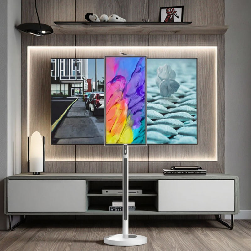 IBoard 27 32 дюймовый Android 13 Встроенная сенсорная панель смарт-телевизор LCD сенсорный экран Монитор скручиваемый подвижной стенд вращается с батареей