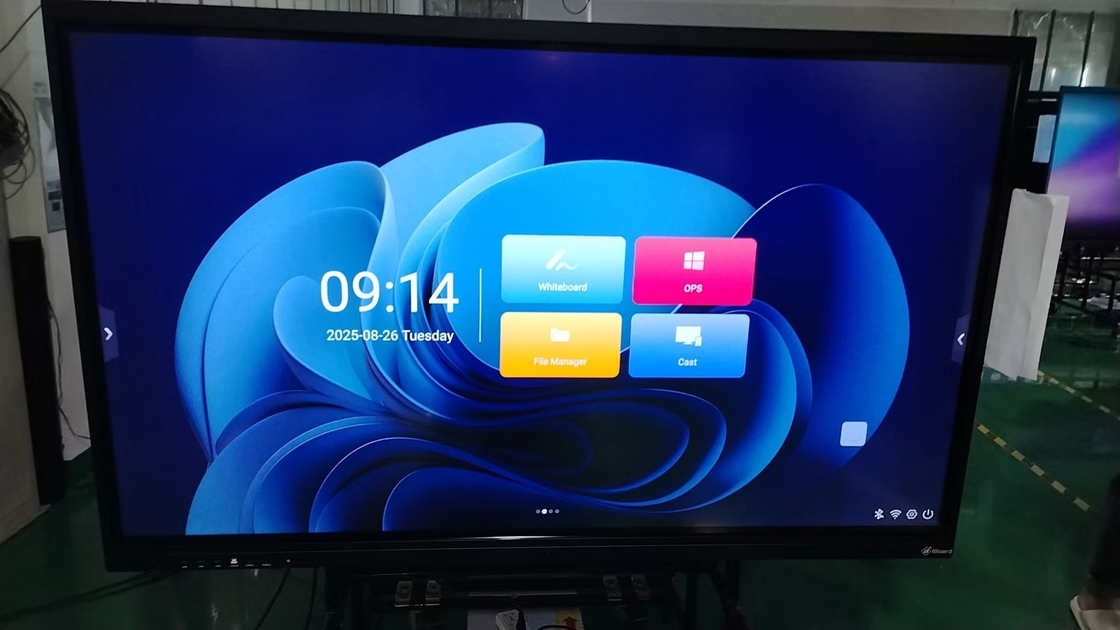 IBoard Factory Wholesale Интерактивный сенсорный экран Монитор 2 мм Точность 15W * 2 или 20W * 2 Динамики и беспроводная проекция экрана Интерактивная доска