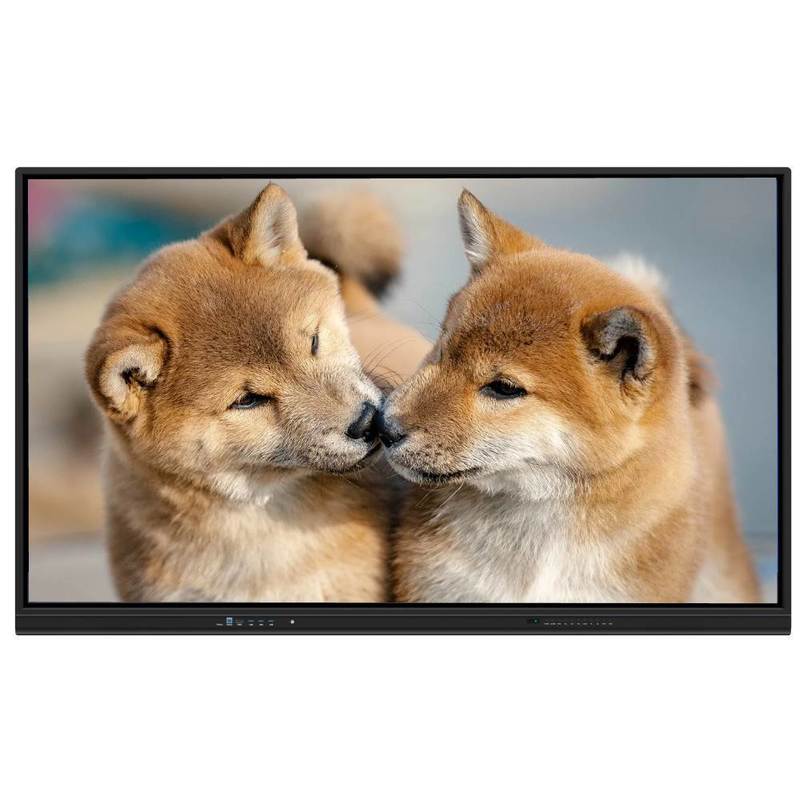 Interactive Flat Panel Wall Mounted Android 14 15 Computer 75 86 Inch Smart Board Wifi 60W Speakers Ai Camera Microphone Whiteboard Software Integrated