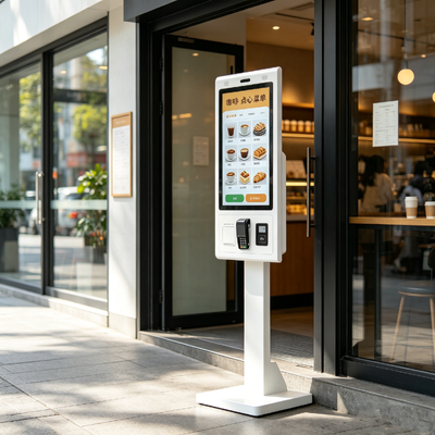 Капацитивный сенсорный самообслуживающий киоск с QR-сканером